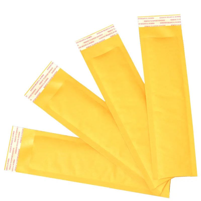 50pcs Long Style Kraft Paper Packaging Bubble Mailer Bags Padded Shipping Envelope With Bubble Mailing Bag Business Supplies