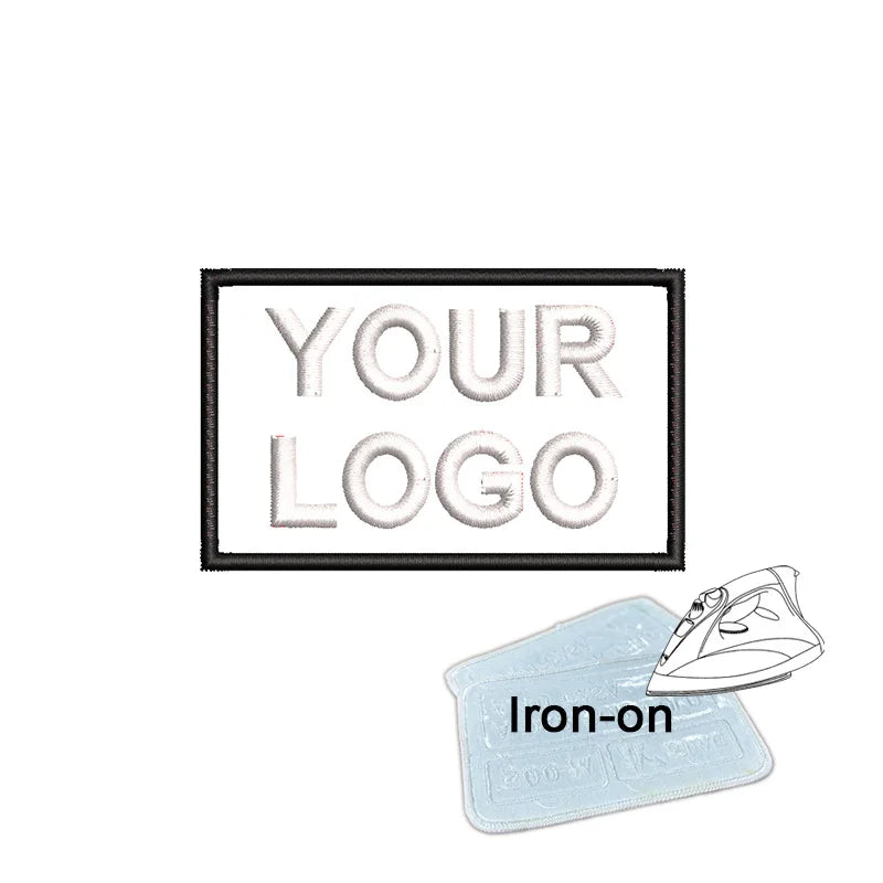 1PC 8x5cm Custom Name Tags Embroidered Patch Personalized Stripes Badge Number  Text Badge Iron On Backing Hook & Loop Backing