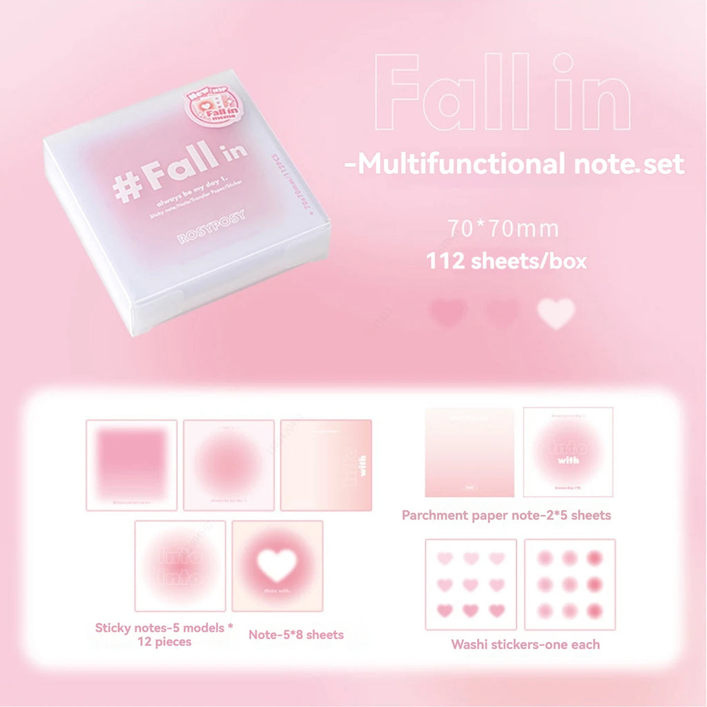 112Sheets Multifunctional Sticky Notes Portable Student Note Marker Writing Sticky Notes Self-Adhesive Easy To Apply Notepad