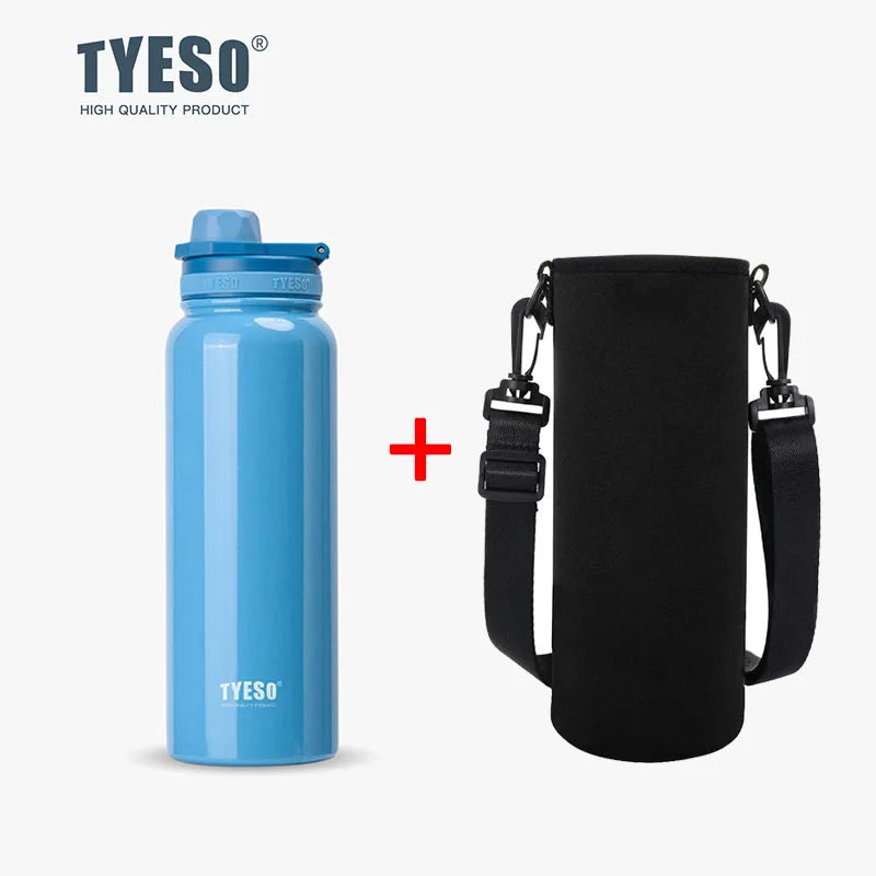 TYESO Stainless Steel Thermal Water Bottle Portable Tumbler Sport Vacuum Flask Keeps Cold and Heat Thermal Mug Car Insulated Cup
