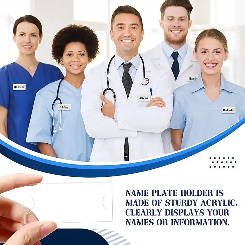 [TG835]10/20/30Pcs Name Tag Blank Name Badges Acrylic Name Tag Holders 70x30mm Insert Blank Acrylic Nameplate