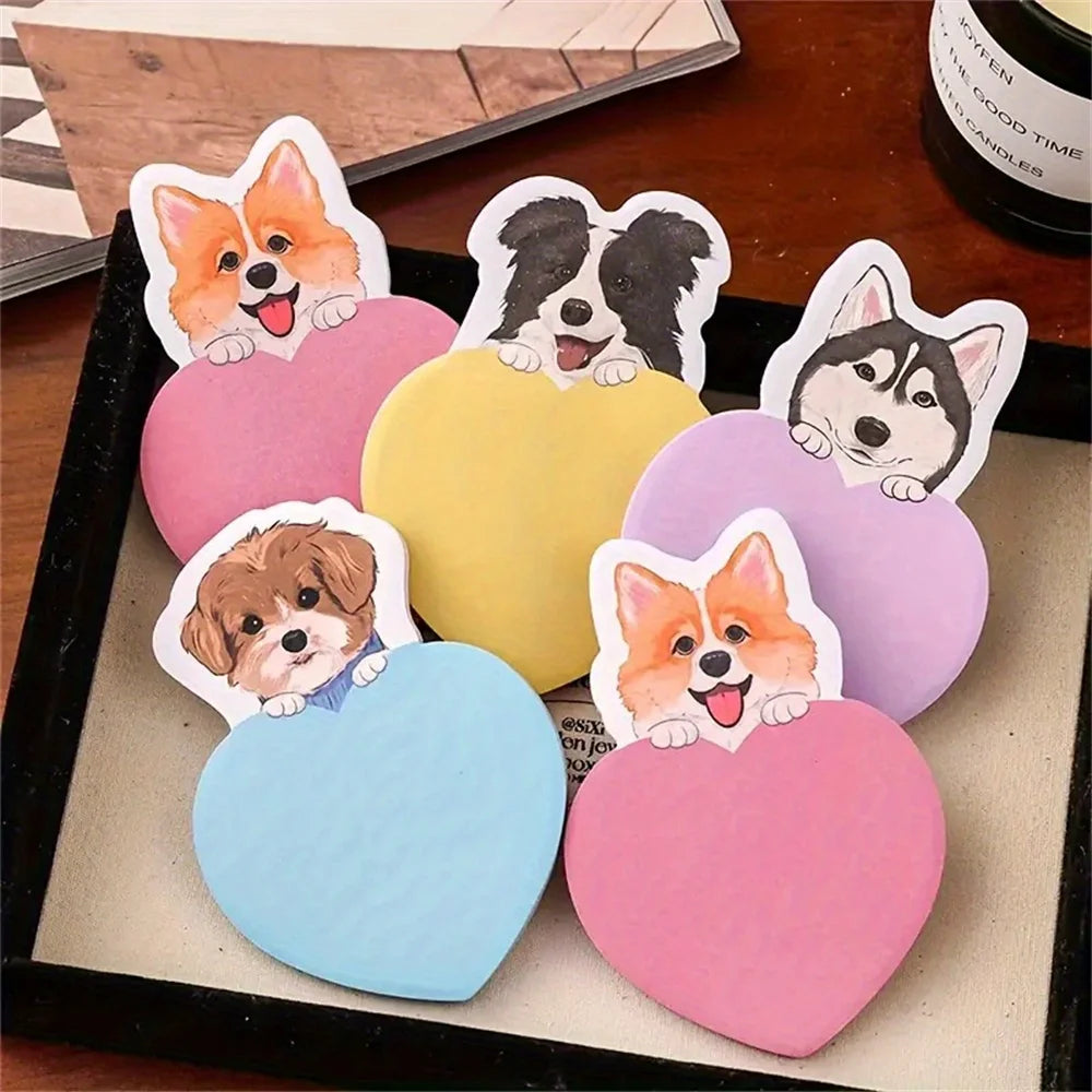 30sheets Cute Dog Post Cartoon Sticky N Times Sticky  School Stationery Small Gifts Memo Puppy Decorative Sticky Notes Paper