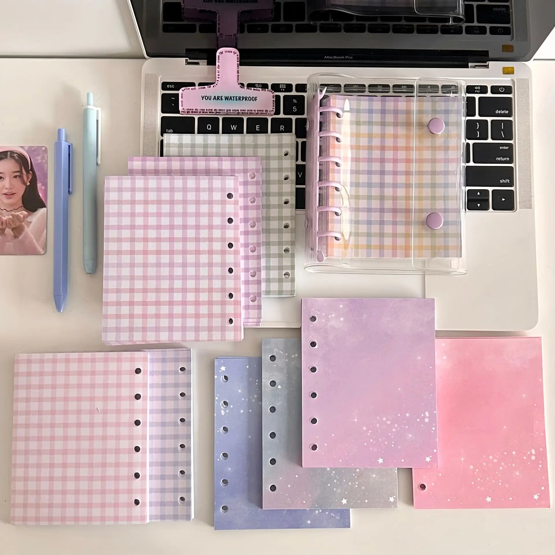 A7 Widening Colouful Notebook Refill Spiral Binder Inner Page Grid Diary Agenda PlannerSchool Stationery