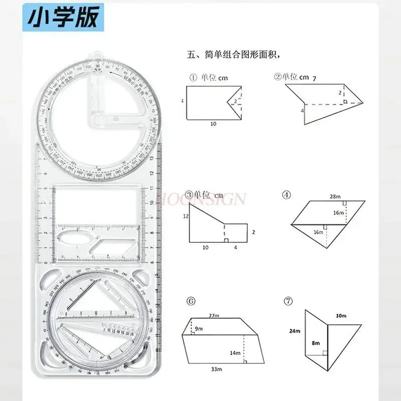 4pcs/set Student specific multifunctional drawing function ruler, student drawing geometry ruler, activity angle ruler