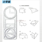 4pcs/set Student specific multifunctional drawing function ruler, student drawing geometry ruler, activity angle ruler