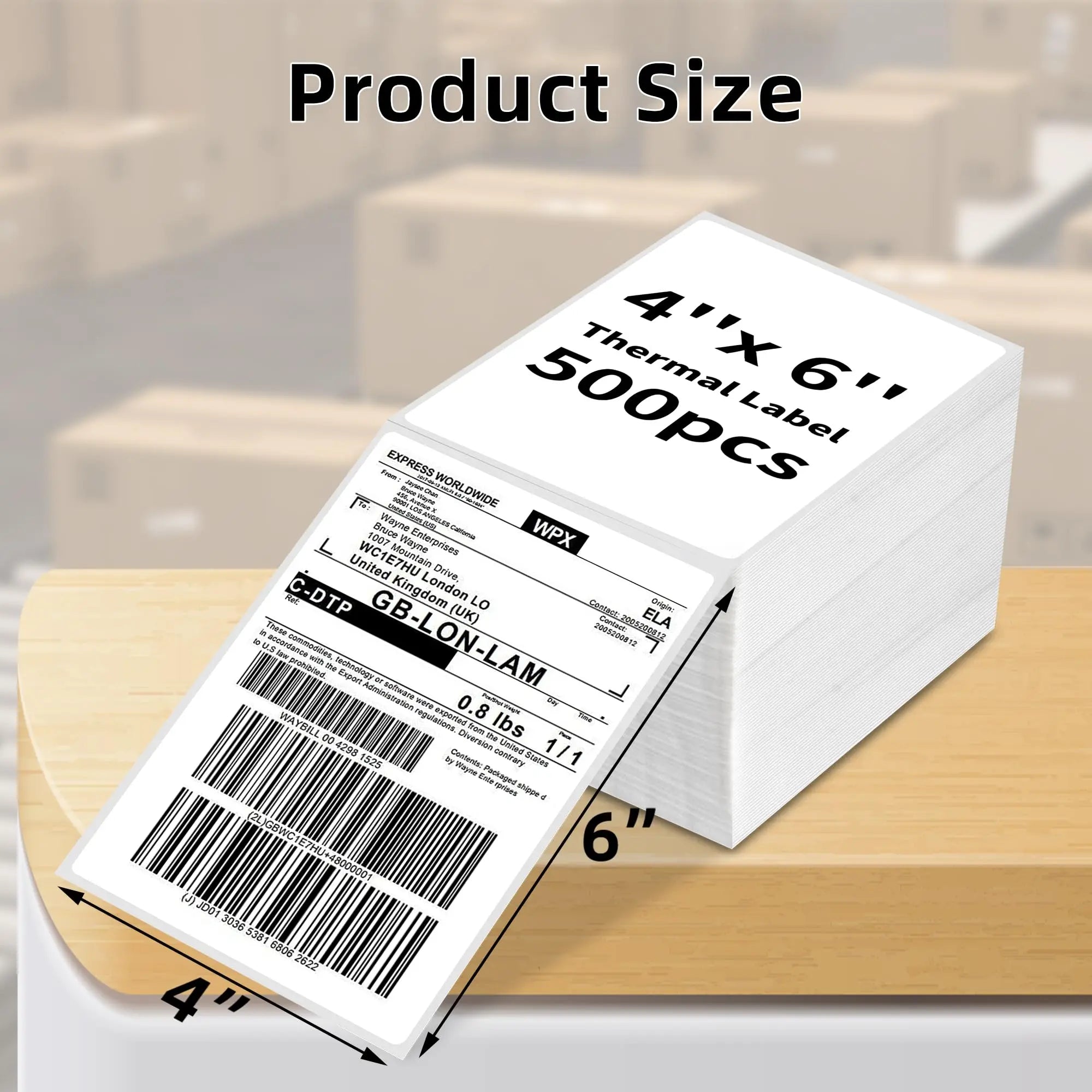 4x6 Inch Direct Thermal Label 100/200/300 Sheets Adhesive Shipping Labels Paper for 9220/9210/246S DHL UPS Express Barcode