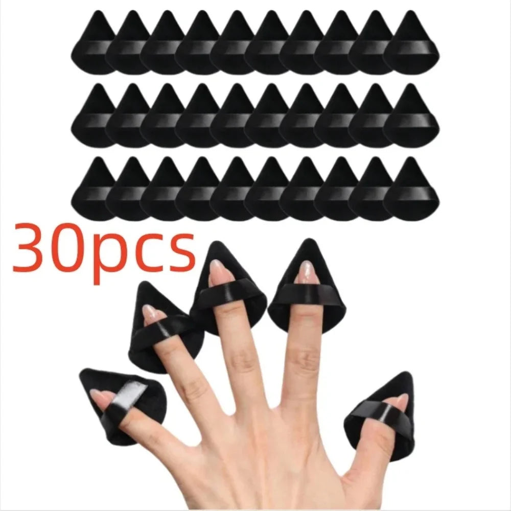 Reusable Black Triangle Velvet Powder Puff Soft Facial Blending Sponge, Multipurpose Foundation Cosmetic Sponge for Daily Makeup