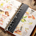 A5 A6 Transparent Black Frosted Bookmark Ruler For 6 Hole Loose Leaf Binder Notebook Planner Agenda Index Ruler Flexible Measure