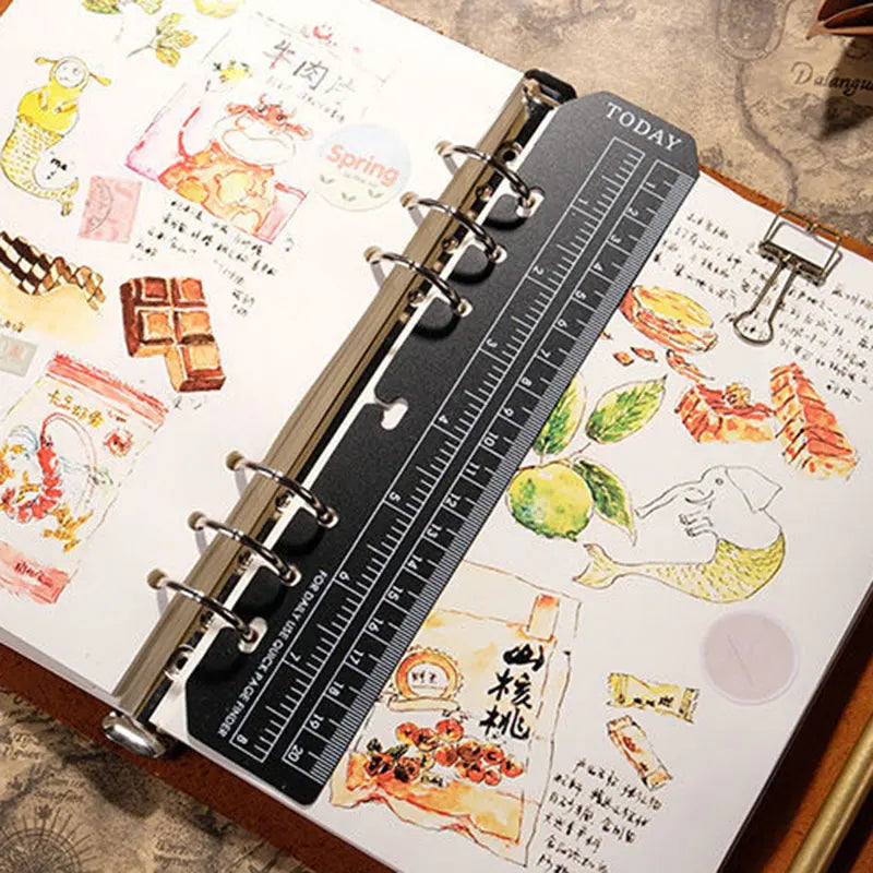 A5 A6 Transparent Black Frosted Bookmark Ruler For 6 Hole Loose Leaf Binder Notebook Planner Agenda Index Ruler Flexible Measure