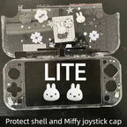 New In Stock Miffy Co-Branded Nintendo Switch OLED NS NS2 LITE Protective Case Glitter Handle Cover Transparent Black White Gift