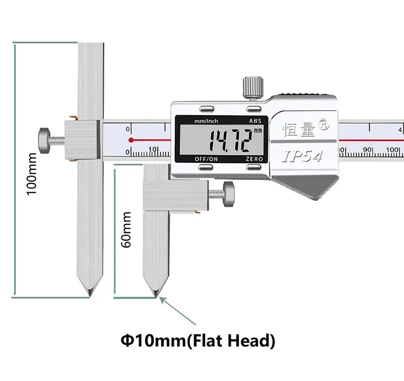 Round Hole Center Distance Digital Caliper 10mm 20mm Cone Probe Measuring Hole Center Distance Hole Distance Center Line Caliper