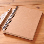 A5/A6 Spiral Sketchbook Blank Notebook 50 Sheets Kraft Paper Hardcover for Students Graffiti/Painting School Stationery Supplies