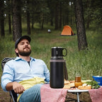 316 Stainless Steel Insulated Water Bottle with Cup Portable Vacuum Flask for Outdoor Activities Handheld Tumbler Keep 24Hr Cold