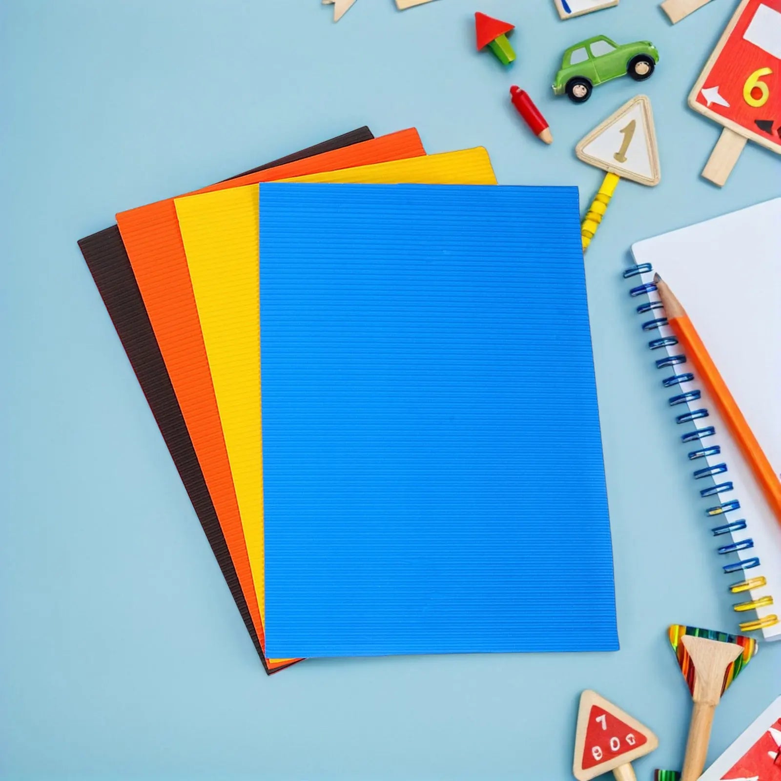 40Pcs Colored Corrugated Paper Sheets Thick Construction Paper 11.81x8.27 Inch for DIY Crafts Kindergarten School Project