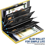 Anti-Scan RFID Blocking Card Holder - Aluminum Metal Wallet for 6 ID/Bank Cards Business Credit Card Case with Secure Protection