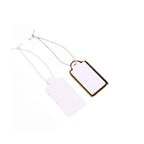 1000pcs Jewelry Strung Pricing Price Tags String Silver Merchandise Cloth Label Blank Tag White Card Paper Elastic Lanyard