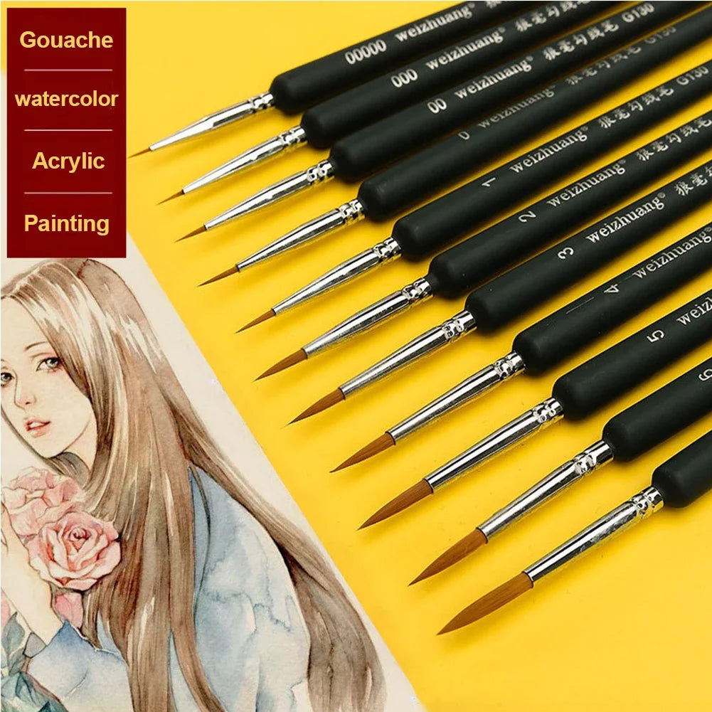 3/4Pcs Wolves Hair Brush Chinese Calligraphy Pen Hook Line Paint Brush Chinese Calligraphy Brush Art Oil Painting Drawing Brush