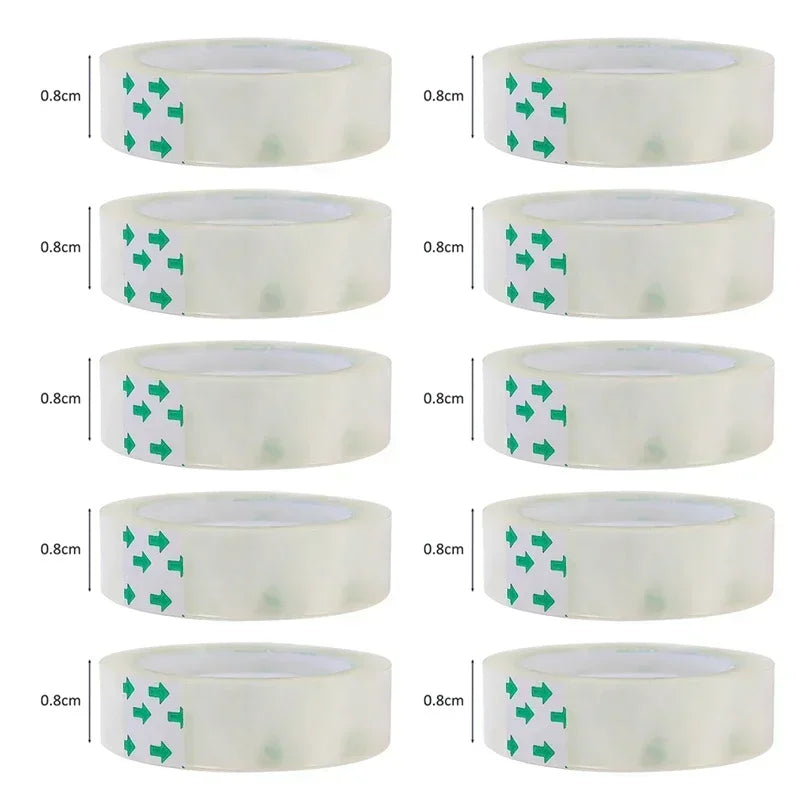 1-10PCS Strong Sticky Transparent Tape Invisible Adhesive Packing Tapes Wrapping Clear Tape Home Office School Supplies