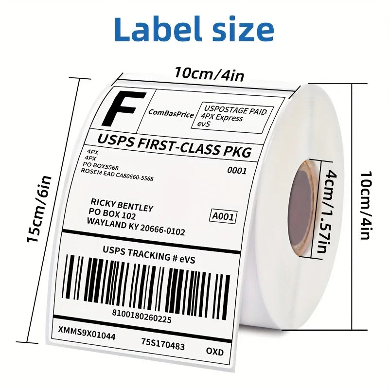 350pcs Thermal Label Paper, 4x6 Inch Self-Adhesive Shipping Labels for Printers - 100x150mm, Fragile Handle with Care