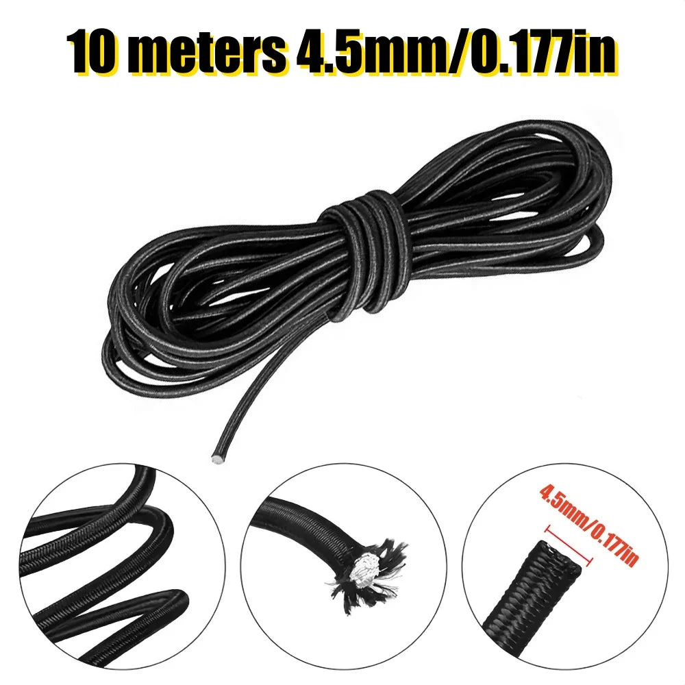 10M Strong Elastic Cord Rope Rubber Band Sewing Clothing Craft Supplies for DIY Jewelry Making Tents Kayak Boat Bag Luggage