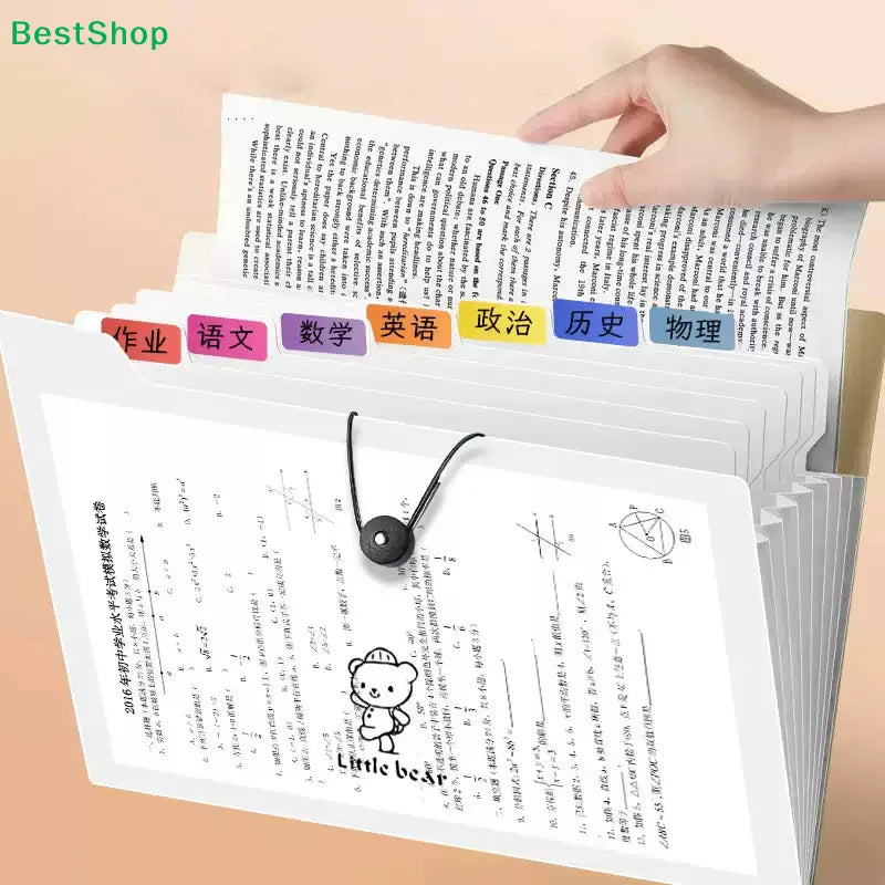 ♥A4 Multi-layer Student Insert Exam Organizer, Accordion Folder For Subject Classification, Exam File Storage Bag