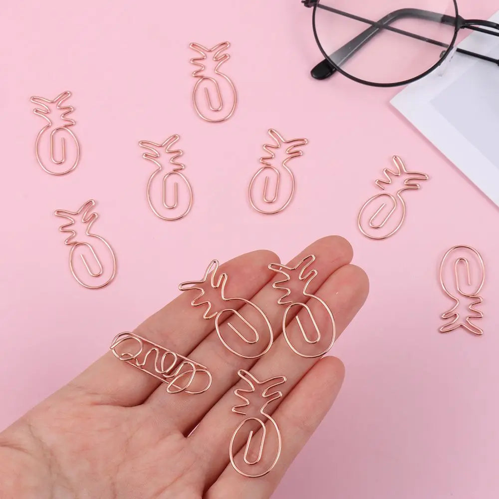 50/20pcs Love Diamond Crown Envelope Stationery Photo Tickets Office Supplies Metal Book Paper Clip Paperclips Mini Binder Clips