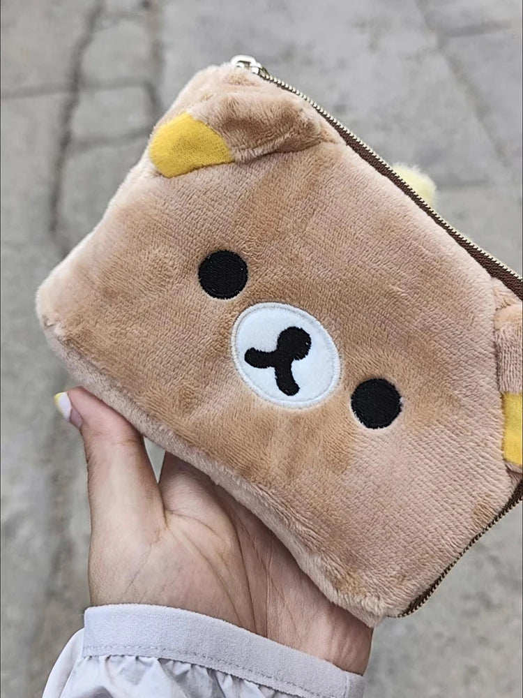 2025 New Kawaii Rilakkuma Peripheral Transparent Wallet Anime Themed Card Case And Key Case Storage Organizer Girl Birthday Gift
