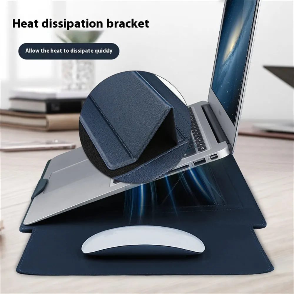 PU Leather Laptop Computer Sleeve Case Bag Stand Cover Pouch Man Women 13 14 15 15.6 16 inch for Macbook Air Samsung HP Lenovo