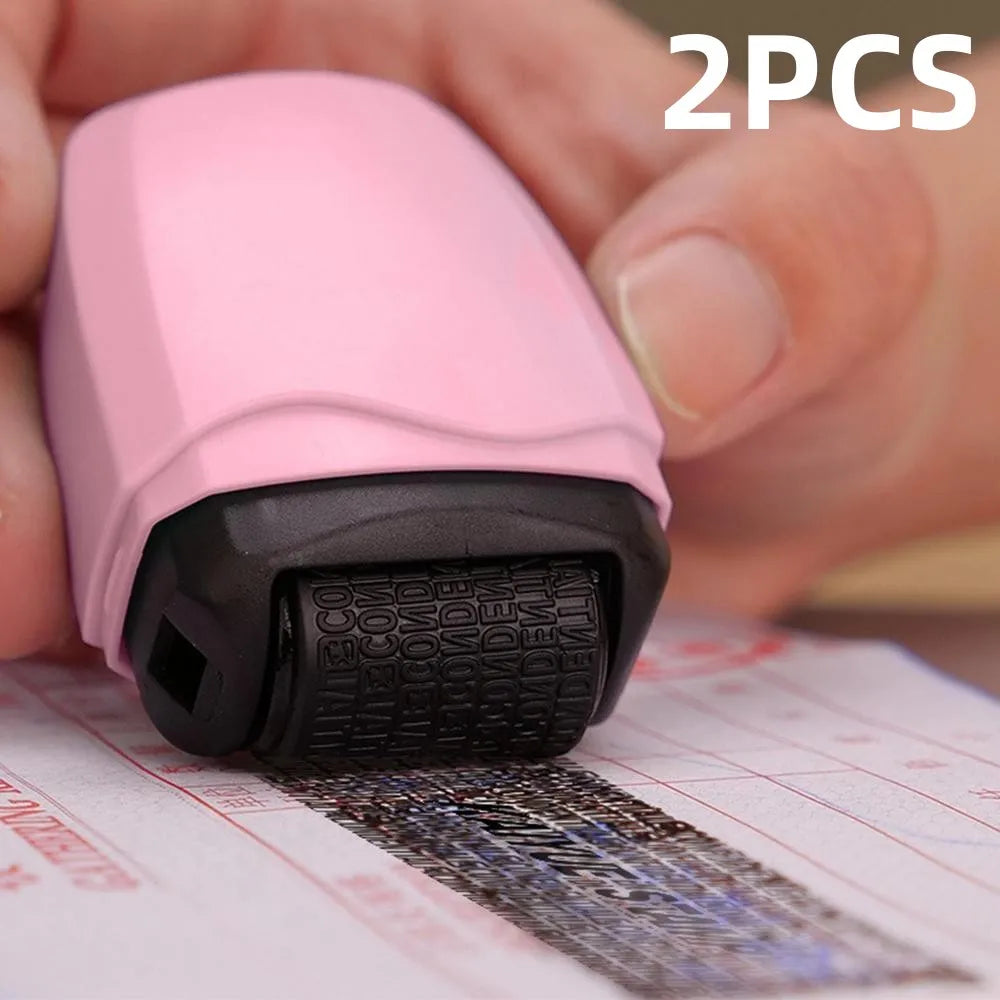 2XIdentity Theft Protection Roller Stamps Reusable Ink Address Eraser Roller For Privacy Protection Lightweight Portable Privacy