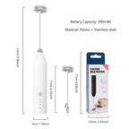 3-in-1 Electric Milk Frother & Hand Mixer, Wireless with Dual Spring, 3 Speeds & Type-C for Coffee, Baking, Kitchen & DIY Drinks