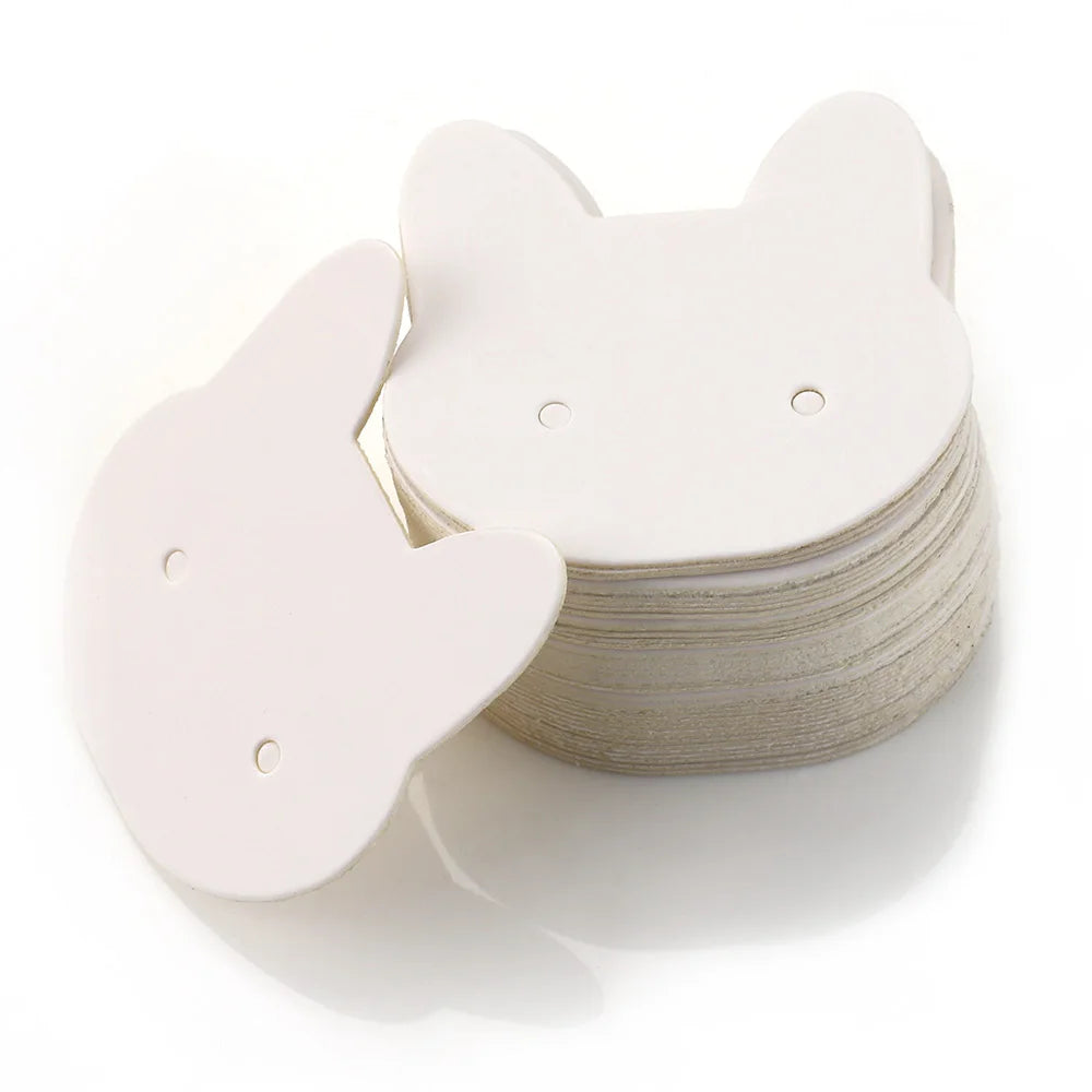 50-100pcs Cat Card Jewelry Display Cardboards Earrings Ear Studs Cards Necklace Flower Price Tags Cards DIY Storage Accessories