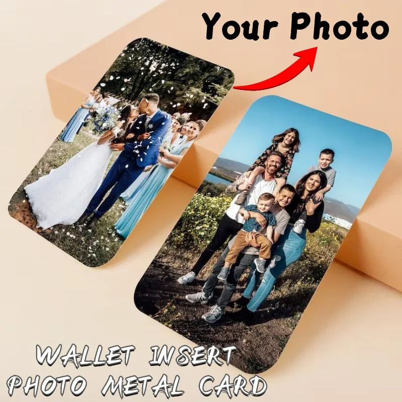 Customized Photo Wallet Card Text VIP Metal Card Personalized Aluminum Sheet Thin Design Picture Business Waterproof Card Gift