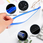 2-24Pcs Clear A6 6-Hole Binder Pockets Waterproof PVC Organizer Cash Budget Envelopes Zipper Binder Pouches for Notebook Planner
