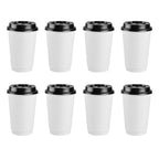 50pcs Disposable Coffee Cups Insulation Takeaway Double-Layer Paper Cup Disposable Takeaway Double Layer Coffee Cup with Lid