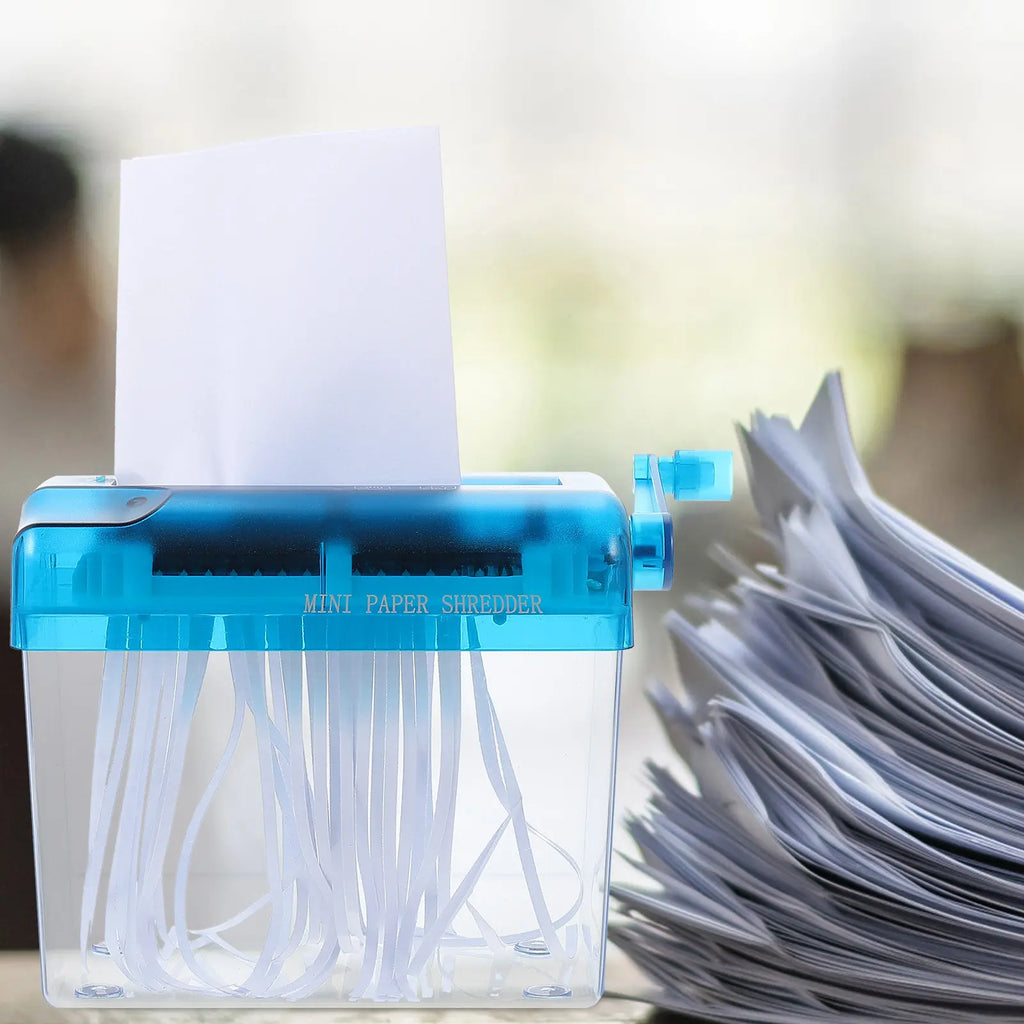 Small Portable Hand Shredder for Paper Documents Bills Receipts Arts Crafts Sturdy Manual Shredder Home Office School Daily Use