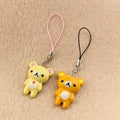 Kawaii Rilakkuma Easy Bear Phone Rope Chain Keyrings Lazybear Doll Keychains Bag Key Pendants Gift
