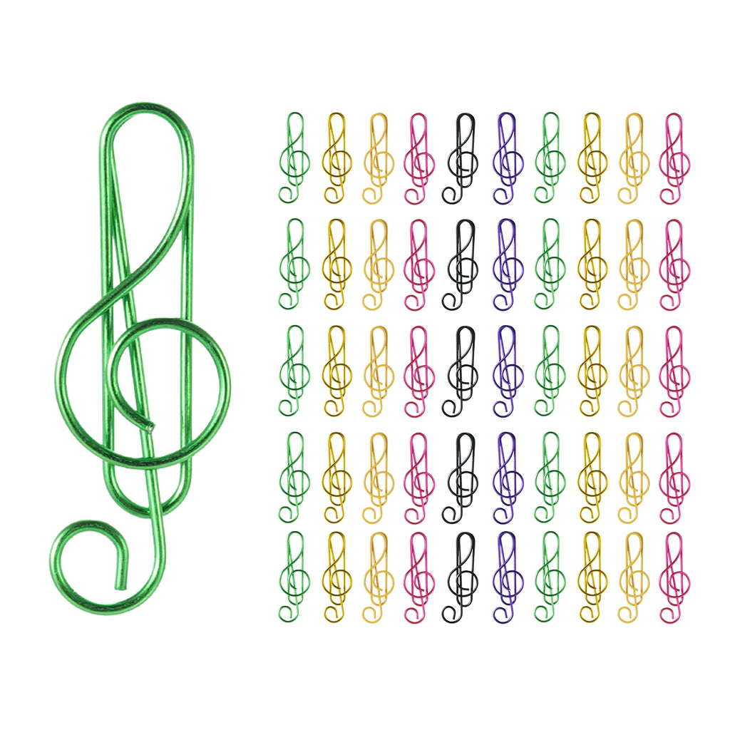 30/50/100PCS  Paper Clips Cute  Musical Note Paperclip Multicolor Metal Bookmarks for Music Enthusiast for Party Invitation Card