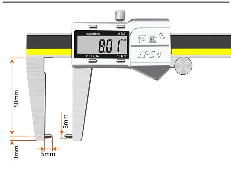 Premium External Groove Tip Digital Caliper Brake Disc Wear Measurement Tool Brake Pad Thickness Measurement Vernier Caliper