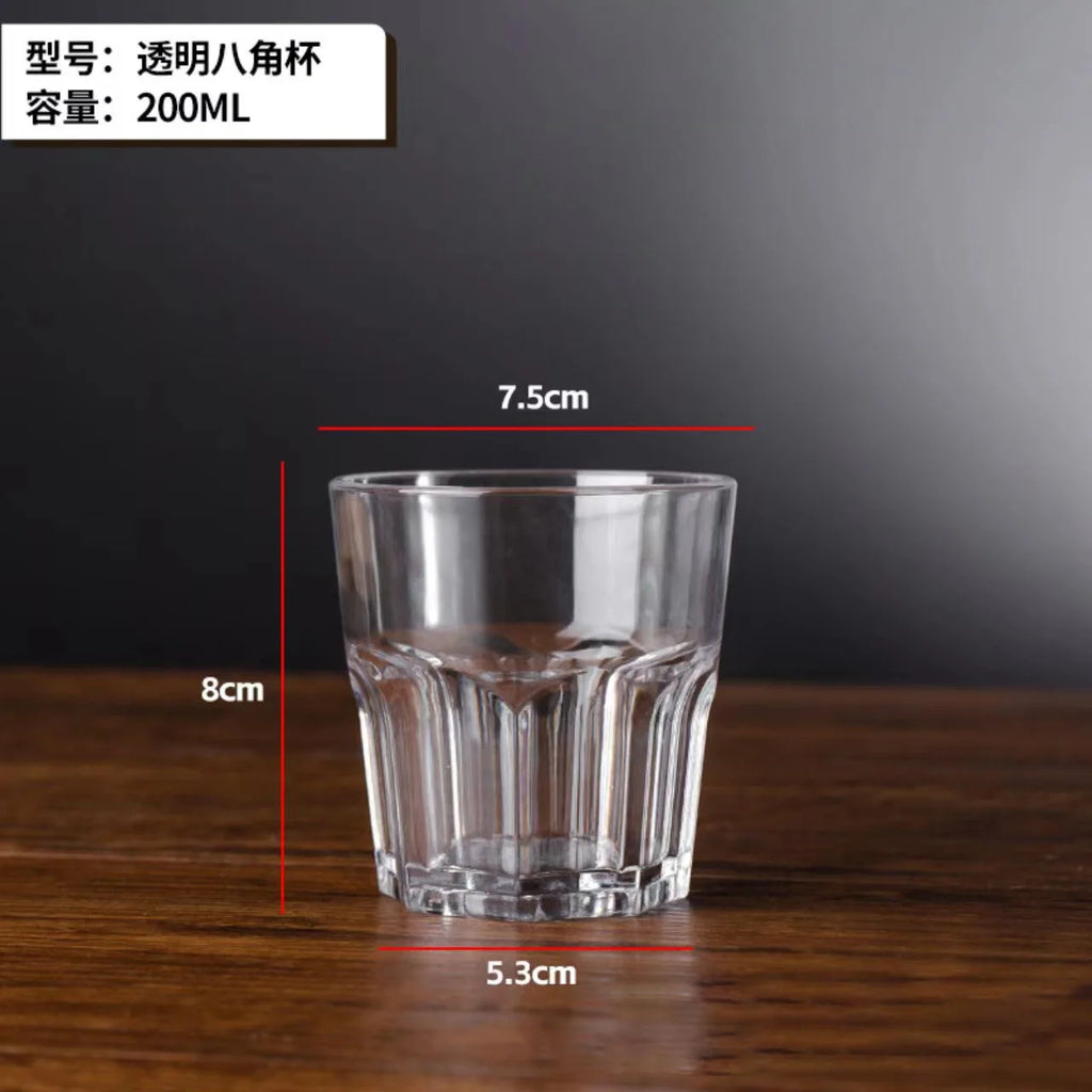 Acrylic Plastic Beer Mug PC Anti-fall Water Cup Heat-resistant Wine Glass Transparent Octagonal Cups KTV Bar Kitchen Restaurant