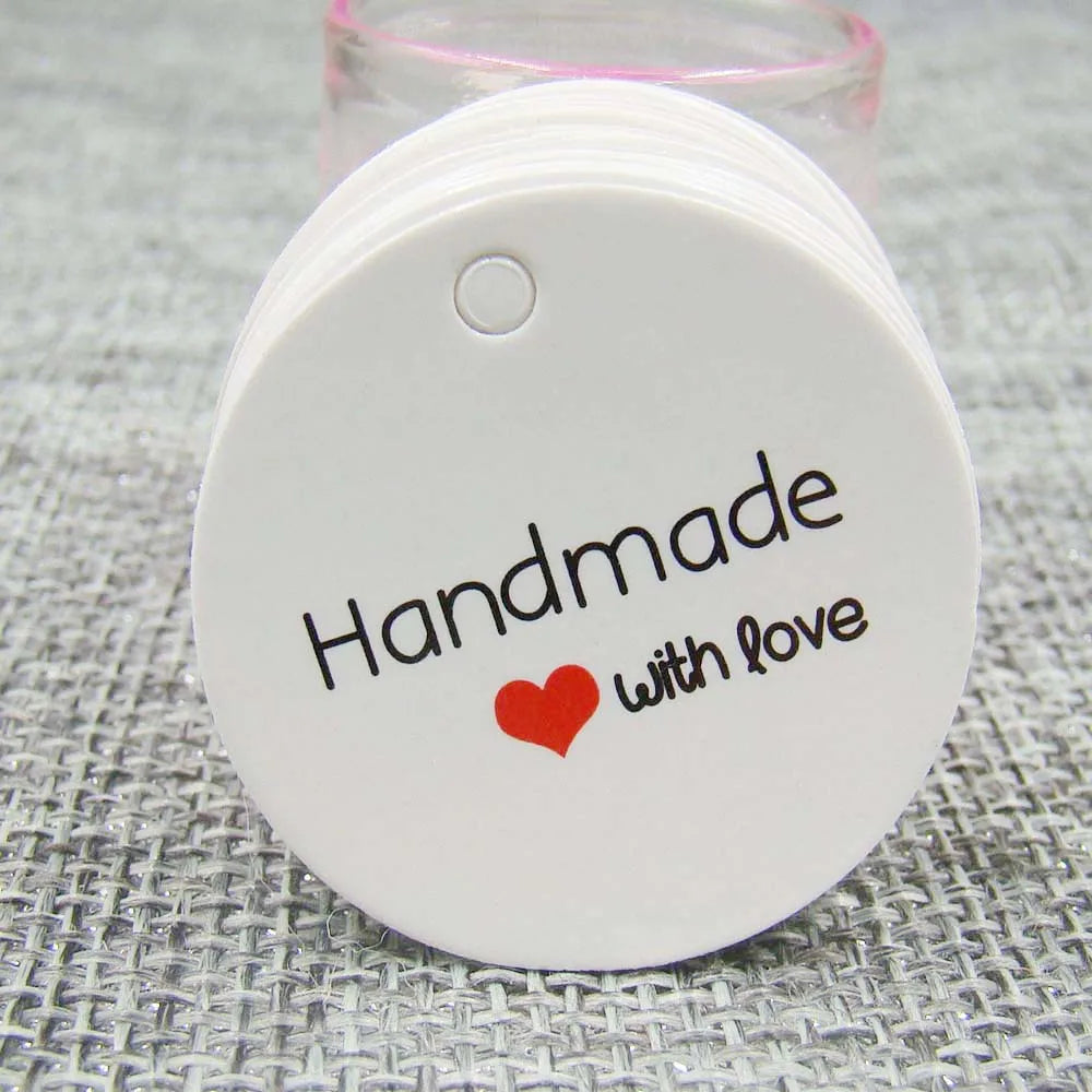 various paper gift hang tag 100pcs per lot thank you kraft gift packing tag handmade with love products price tag