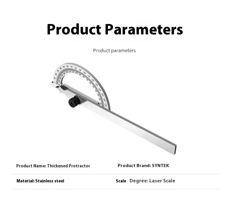 High Quality Stainless Steel Angle Finder Ruler High Precision 0-180 Degree Thickened Protractor for Woodworking Construction