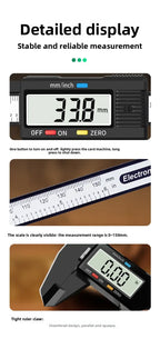 100/150mm Digital Caliper Vernier Caliper Gauge Measuring Tool for Carpentry Tools with Carbon Fiber Dial and Electronic Ruler