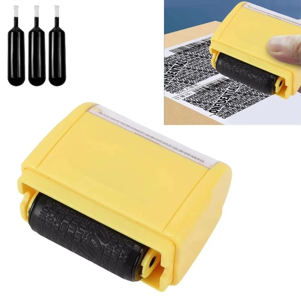 Leakproof Identity Theft Protection Roller Stamp Roller Stamp Portable Manual Roller Stamp Ink Refill Garbled Chapter