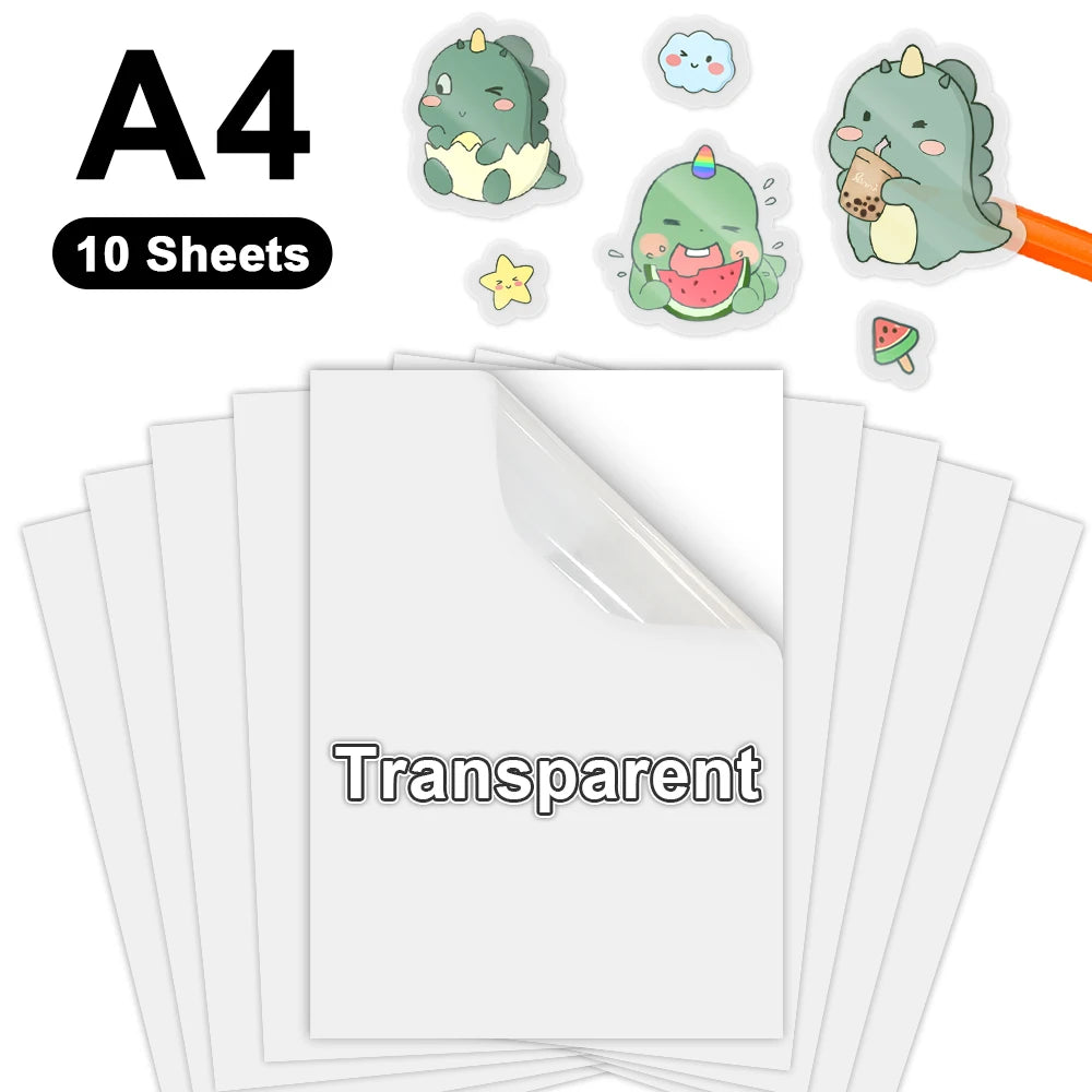 10 Sheets A4 Holographic Printable Vinyl Sticker Paper Waterproof Self-adhesive Rainbow Laser Inkjet Stickers For Inkjet Printer