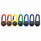 Outdoor Compass Carabiner Mini Camping Keychain Mountaineering Hiking Backpack Buckle with Compass Survival Children Gifts