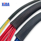 5/10M Black Insulated Braid Sleeving 2/4/6/8/10/12/15/20/25mm Tight PET Wire Cable Protection Expandable Cable Sleeve Wire Gland