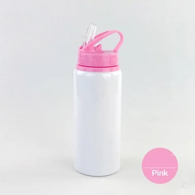 600ML Bottle with Straw DIY Customized Colorful Print LOGO for Travel Sport Team Company Promotion Kids Photo Aluminium Portable