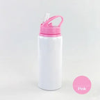 600ML Bottle with Straw DIY Customized Colorful Print LOGO for Travel Sport Team Company Promotion Kids Photo Aluminium Portable