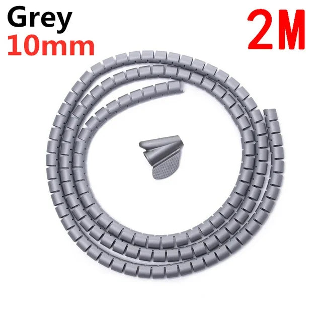 1/2M Flexible Spiral Cable Organizer Clips Storage Pipe Cord Protector Management Cable Winder Desk Tidy Cable Accessories Tools