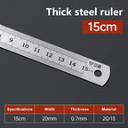 15cm/20cm/30cm/40cm/50/60cm Metal Ruler Stainless Steel Straight Ruler Measuring Ruler Precision Double Sided Measure Ruler Tool